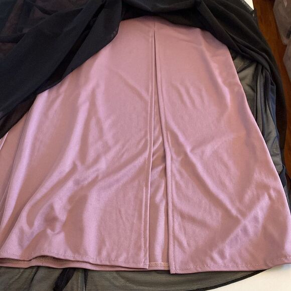 Vintage 90s Mauve & Black Mesh Maxi Skirt Size 4 - Picture 10 of 10